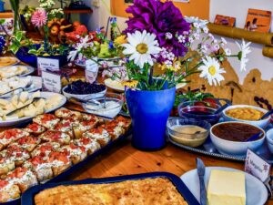 Ouranos offers delicious vegetarian food partly from its own garden.